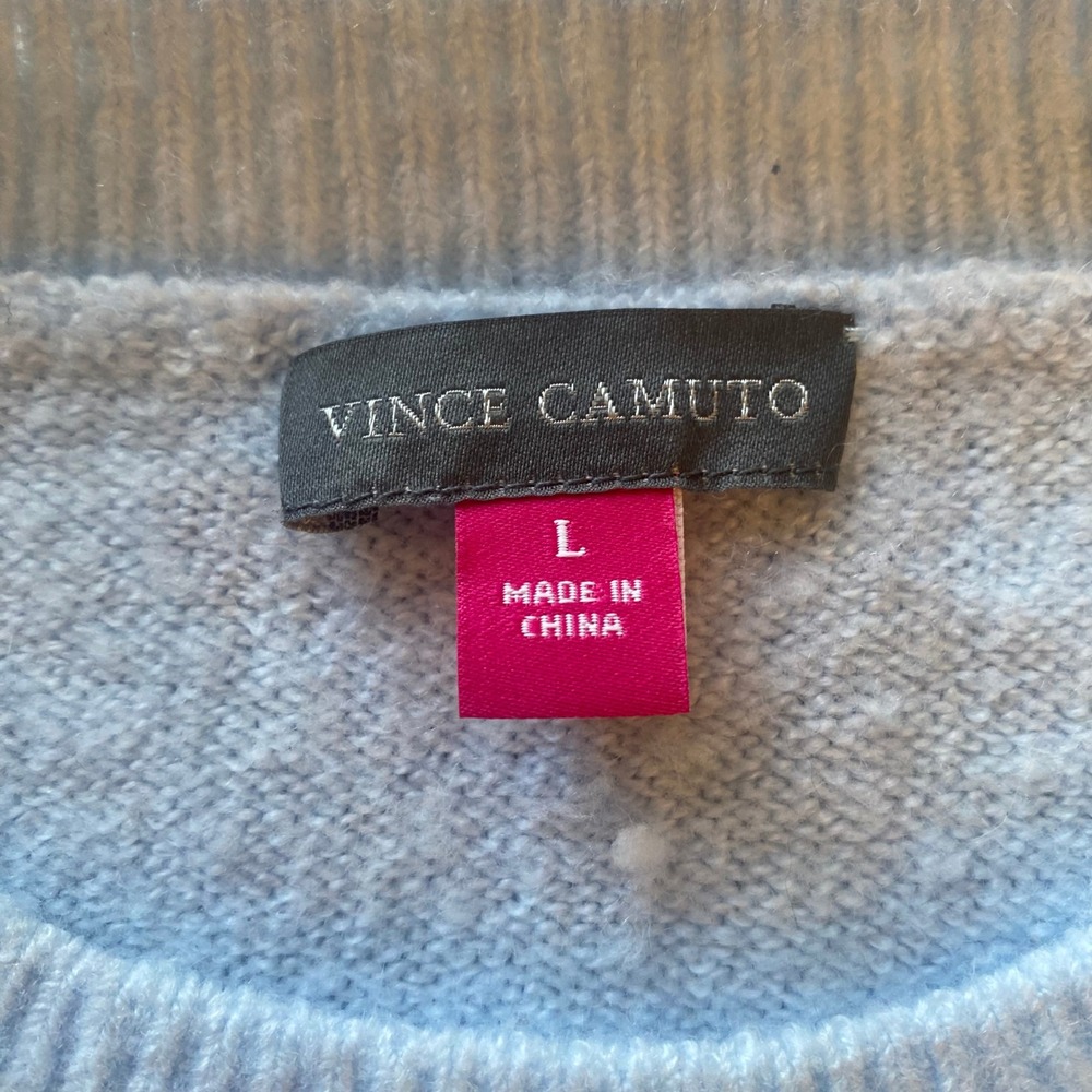 Vince Camuto Women's Light Blue Crew Neck Long Sleeve Sweater Size L - Picture 3 of 4
